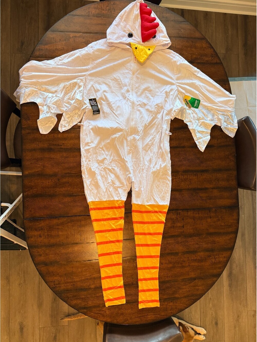 Tipsy Elves Chicken Costume Womens Large Halloween Jumpsuit Hooded NWT